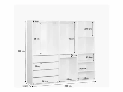 Sale Vestidor módulo de 3 elementos Armario Abierto, Vestidor