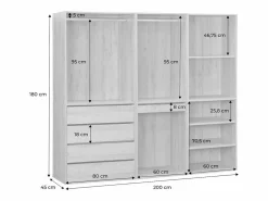 Outlet Sweeek Vestidor módulo de 3 elementos natural Color natural claro