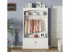 Best Vestidor moderno - con perchero y almacenamiento para zapatos - Banco de almacenamiento - con ganchos - Armario De Entrada