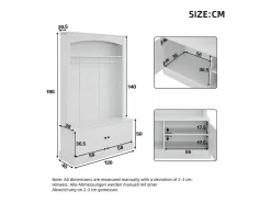 Best Vestidor moderno - con perchero y almacenamiento para zapatos - Banco de almacenamiento - con ganchos - Armario De Entrada
