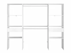 Clearance Vestidor Modular Abierto Custom con Módulo D 6 Estantes 2 Cajones 220x180 Blanco