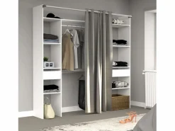 Clearance Vestidor Modular Abierto Custom con Módulo D 6 Estantes 2 Cajones 220x180 Blanco