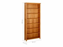 vidaxl vidaX Estantería de 7 niveles de madera maciza de roble 90x22,5x200 cm