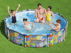 Hot VidaXL Piscina desmontable Steel Pro redonda Ø305x66 cm Piscina Tubular