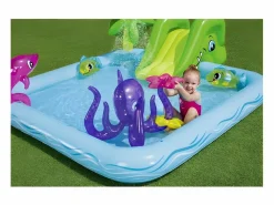 VidaXL Piscina hinchable Fantastic Aquarium tobogán + rociador de agua 86x239x206 cm Castillo Hinchable