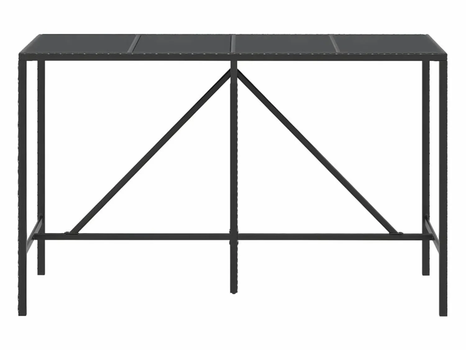Garden Furniture Village Green-Green Ridge Mesa alta bar ratán PE y superficie vidrio 180x70x110 cm
