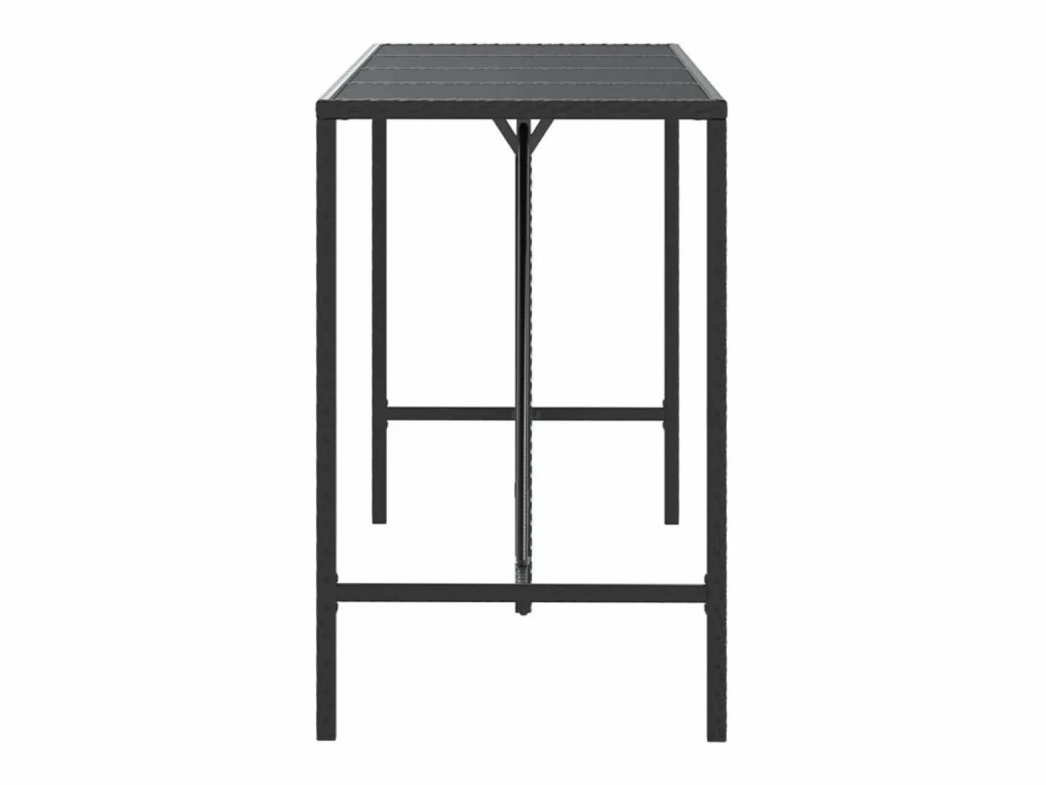 Garden Furniture Village Green-Green Ridge Mesa alta bar ratán PE y superficie vidrio 180x70x110 cm