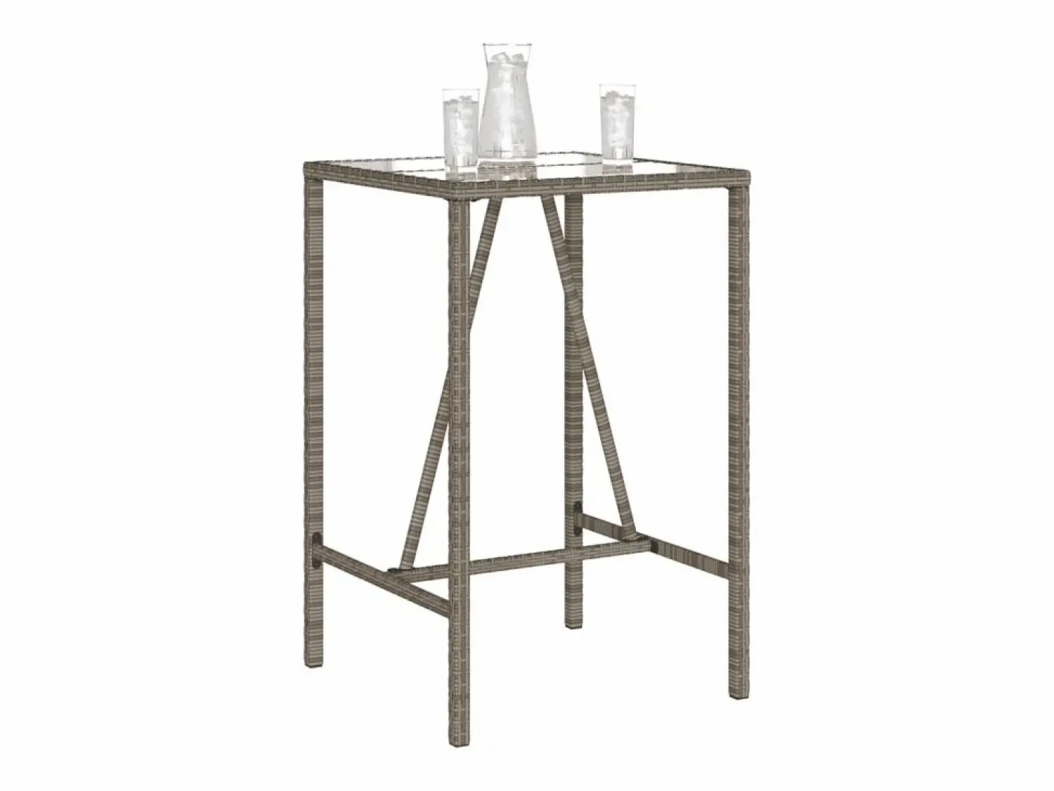 Garden Furniture Village Green-Green Ridge Mesa de bar de exterior ratán sintético 70x70x110 cm