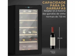 Clearance Homcom Vinoteca 65L 24 botellas 5-20ºC G 75 cm Negro