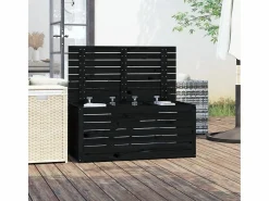 Clearance Garden Furniture Violeta Baúl de jardín madera maciza de pino 101x50,5x46,5 cm Negro