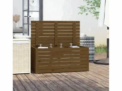 Garden Furniture Violeta Baúl de jardín madera maciza pino marrón miel 101x50,5x46,5 cm