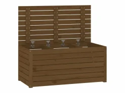 Garden Furniture Violeta Baúl de jardín madera maciza pino marrón miel 101x50,5x46,5 cm