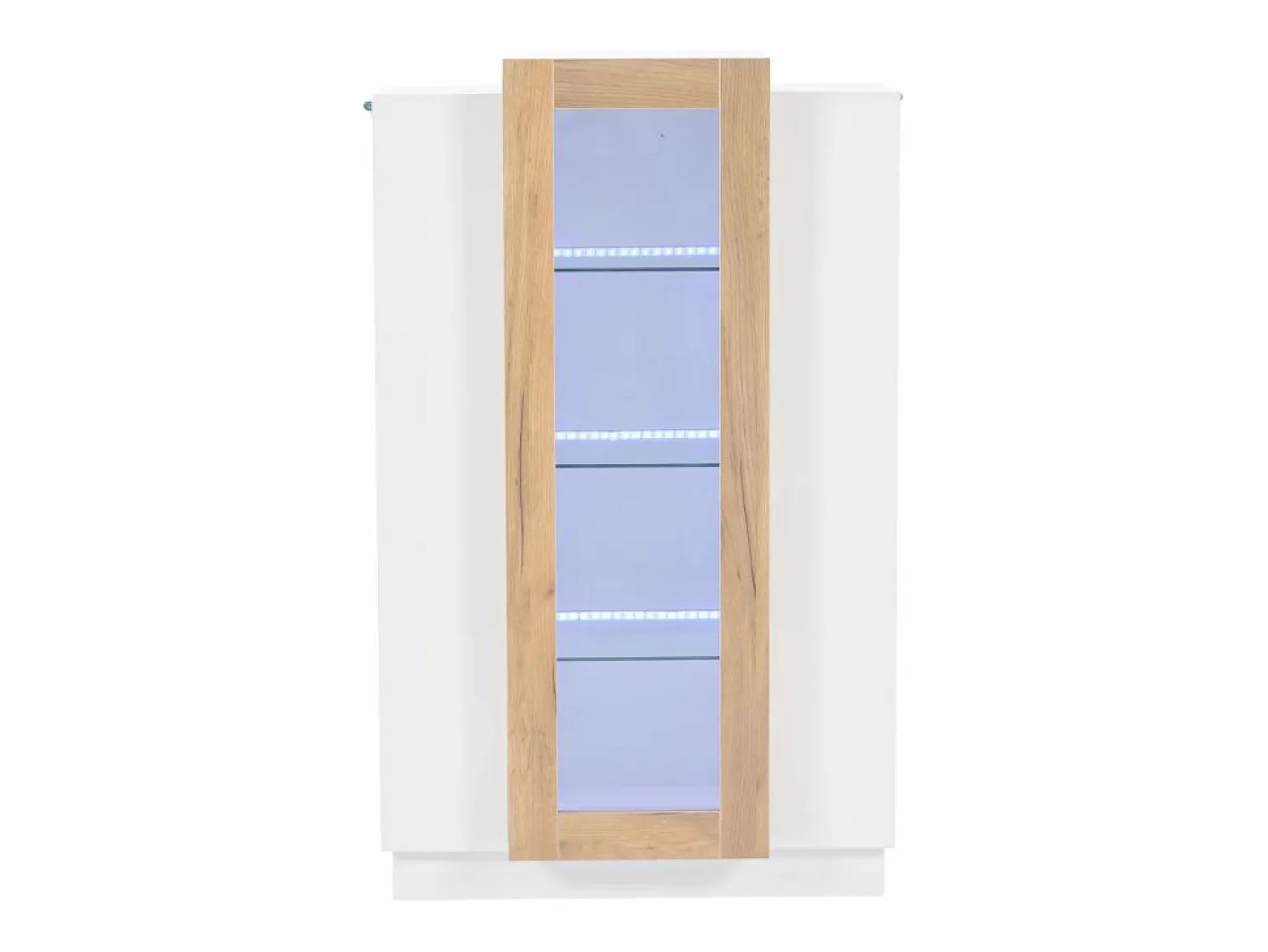 Hot Vitrina 74×40×120 cm - 3 puertas - con iluminación LED - con estantes de vidrio - + natural Vitrina
