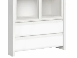 Hot Petits-Meubles Vitrina 2 puertas 2 cajones Soren Blanca Blanco