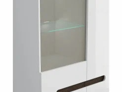 Best Vitrina 2 puertas con LED Darrel lacado y Madera Vitrina Para Vajilla