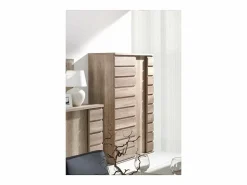 Discount Meublorama Vitrina 2 puertas correderas ROMI - Color roble dab canyon - 120 x 180 x 55 cm Marru00f3n