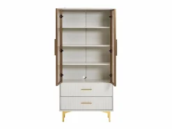 Online Vitrina 2 puertas de cristal - LED - 70 x 35 x 150 cm - Tablero de partículas - Vitrina