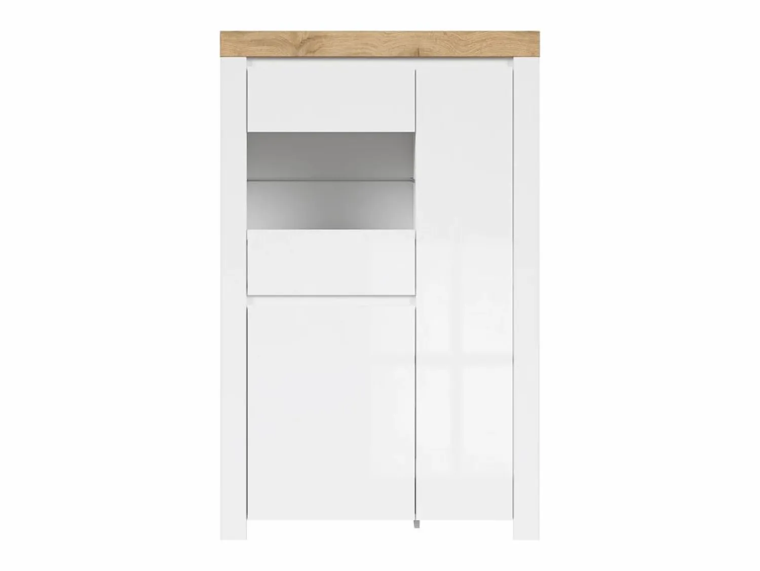 Discount Petits-Meubles Vitrina 3 puertas Hella Blanca y Madera Blanco