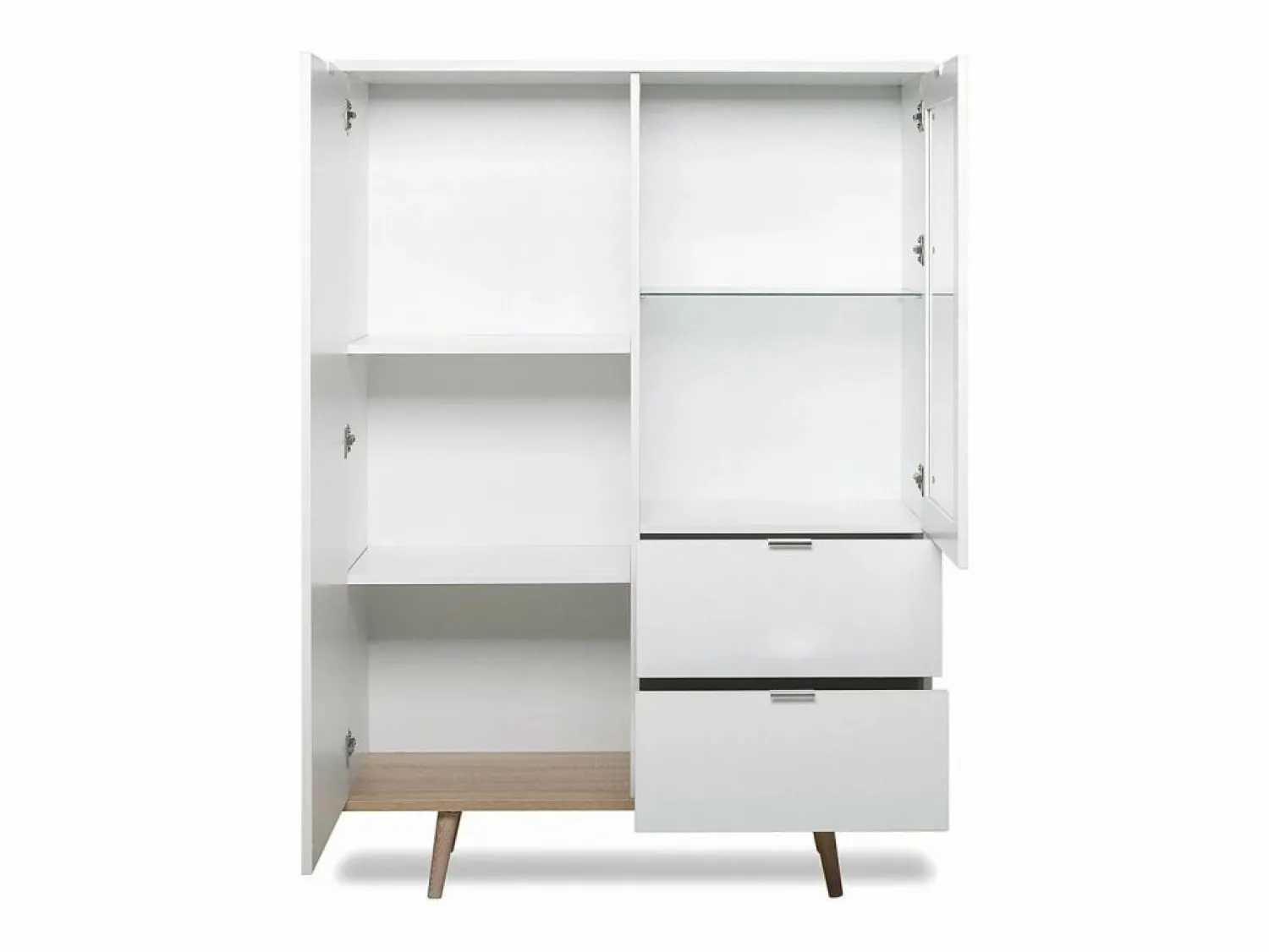 Online Calicosy Vitrina 2 puertas y 2 cajones - Al. 140 cm - Copenhague Blanco