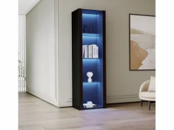 Hauss Spole Vitrina alta con 3 estantes de cristal, cuerpo de MDF lacado en , LED incluido - 55x38x166cm