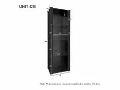Hauss Spole Vitrina alta con 3 estantes de cristal, cuerpo de MDF lacado en , LED incluido - 55x38x166cm