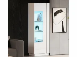 ModernLuxe Vitrina alto brillo 60×40×180 cm - con iluminación LED - 1 puerta -