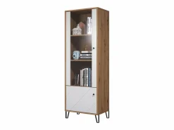 Clearance Les Tendances Vitrina artesanal Kidou roble y blanco mate 123 cm Multicolor