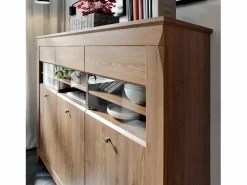 New Vitrina baja 3 puertas Raya Madera Vitrina Para Vajilla