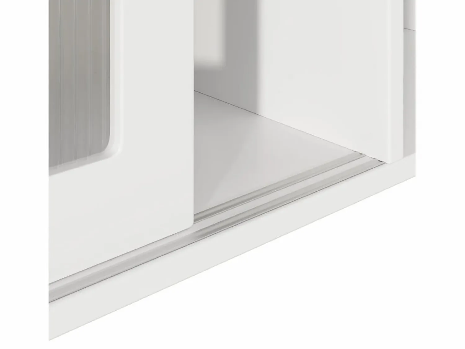 Discount Vitrina blanca - Mueble de comedor con 5 puertas y 1 cajón - estantes regulables y luces LED Vitrina