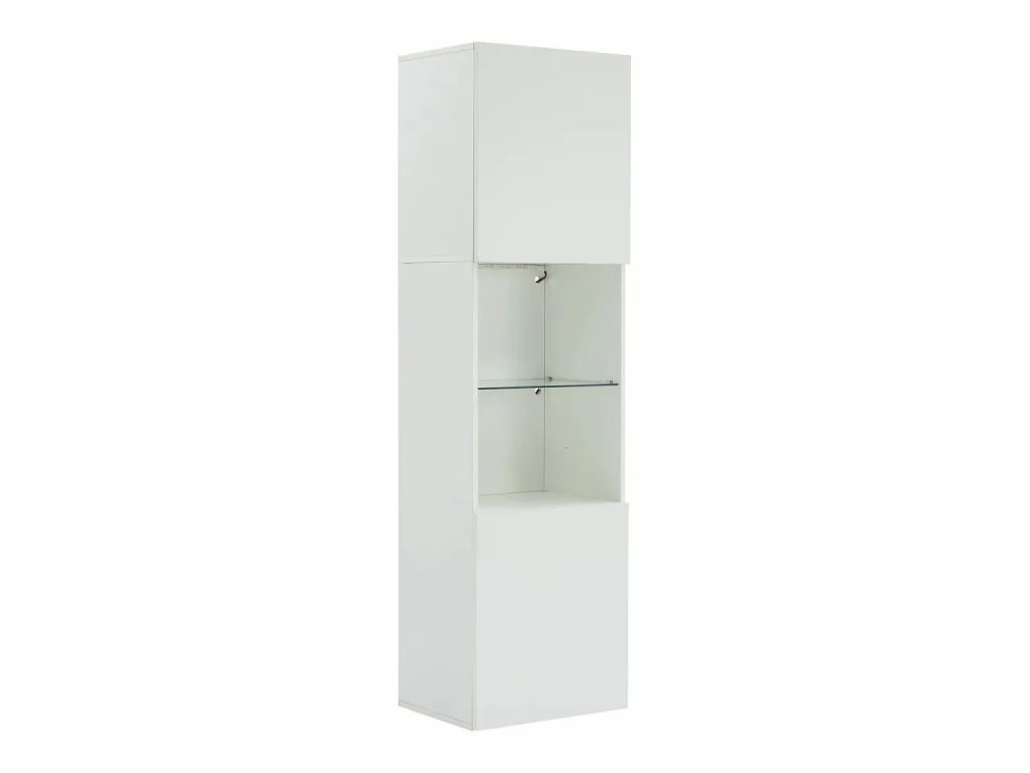 Discount Vitrina blanca - Vitrina con 2 puertas y luces LED - almacenaje abierto - para salón y dormitorio Vitrina