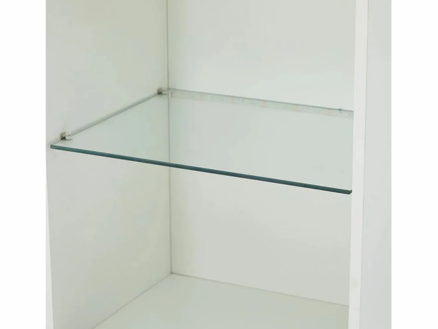 Discount Vitrina blanca - Vitrina con 2 puertas y luces LED - almacenaje abierto - para salón y dormitorio Vitrina