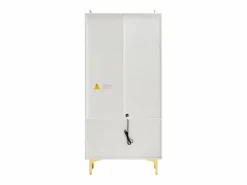 Vitrina blanca con 2 puertas de cristal marrón y 2 cajones, LED incluido - 70x35x150cm Vitrina
