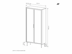 Outlet Vitrina, cachemira, 91,5 x 194,6 x 39,3 cm Vitrina
