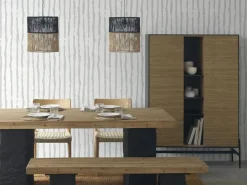Vitrina chapada en madera de fresno color con puertas en natural