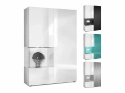 Best Vitrina Cómoda Morena, cuerpo en mate/ puerta derecha e inserción en de alto brillo Blanco