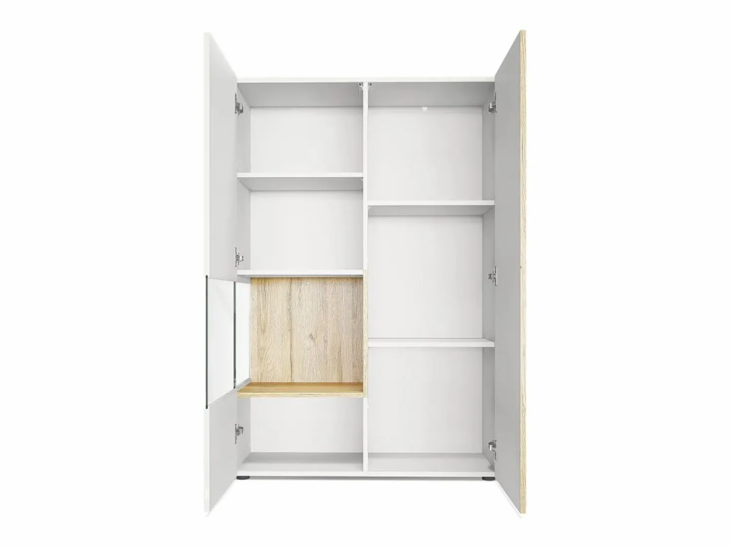 Online Vitrina Cómoda Morena, cuerpo en blanco mate/ puerta derecha e inserción con apariencia de óxido de hormigón Vitrina