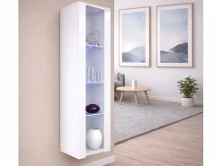 MB Muebles Bonitos Vitrina colgante para Salón comedor en con LED 40x29x170cm Nora V5