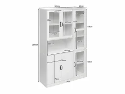 ModernLuxe Vitrina con iluminación LED - estantes con 6 puertas - Al. 200 cm -