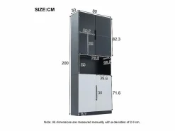 Best Vitrina con LED - 4 Puertas + 1 Hueco - Antivuelco - Color y Brillo Ajustable 80x30x200cm Vitrina