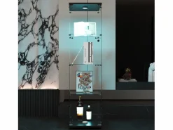 Sale Vitrina de cristal - mueble expositor para colecciones con iluminación LED - 1 puerta y 4 estantes - vitrina para figuras Vitrina
