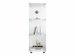 Hot Vitrina de cristal 42×36×125cm GARHELPER - 3 estantes - 1 puerta - Cristal templado - Vitrina