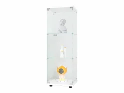 Hot Vitrina de cristal 42×36×125cm GARHELPER - 3 estantes - 1 puerta - Cristal templado - Vitrina