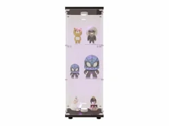 Vitrina de cristal 42×36×125cm GARHELPER - 3 estantes - 1 puerta - Cristal templado - Luz LED - Blanco