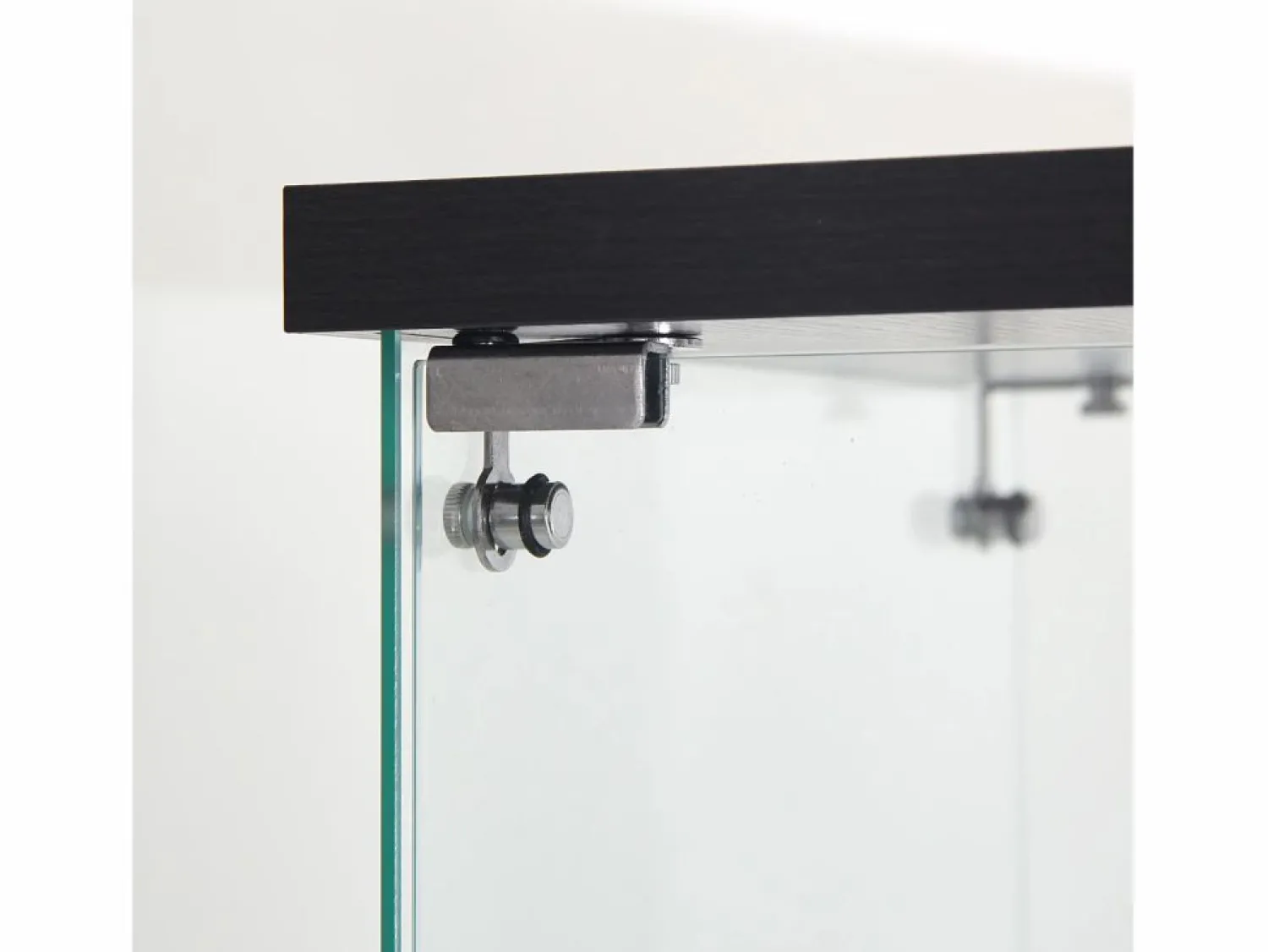 New Vitrina de cristal de pie, 125 cm, con iluminación LED, cerradura, 1 puerta, 3 estantes, transparente, color Vitrina