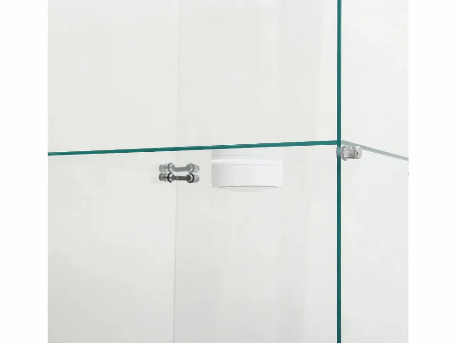 New Vitrina de cristal de pie, 125 cm, con iluminación LED, cerradura, 1 puerta, 3 estantes, transparente, color Vitrina