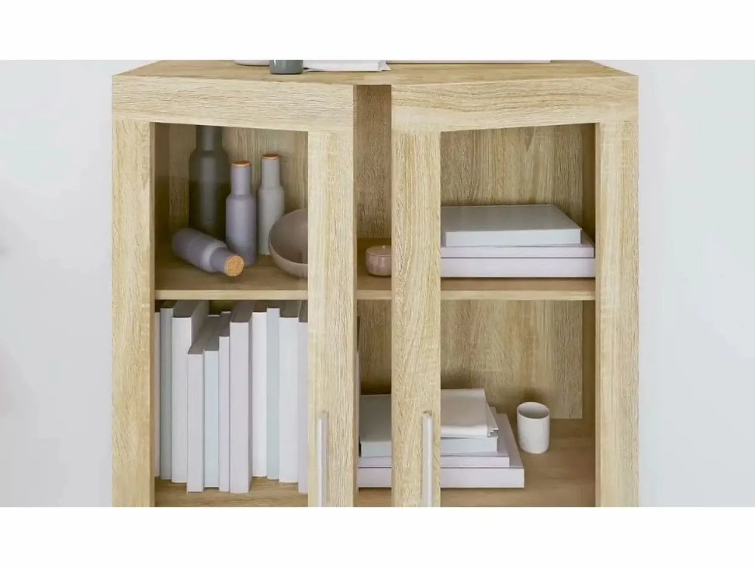 Discount vidaxl Vitrina de madera contrachapada color roble 82,5x30,5x115 cm Marru00f3n