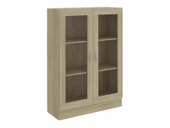 Discount vidaxl Vitrina de madera contrachapada color roble 82,5x30,5x115 cm Marru00f3n