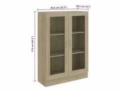 Discount vidaxl Vitrina de madera contrachapada color roble 82,5x30,5x115 cm Marru00f3n