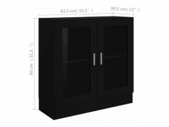 Clicnbuy Vitrina de madera contrachapada 82,5x30,5x80 cm