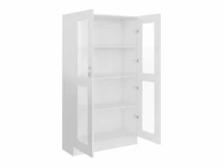 Vitrina de madera contrachapada brillo 82,5x30,5x150 cm Vitrina